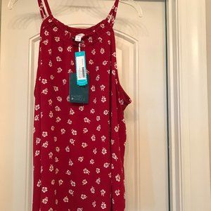 Market & Spruce-Meroni Mixed Media Top, Size XXL, Burgundy